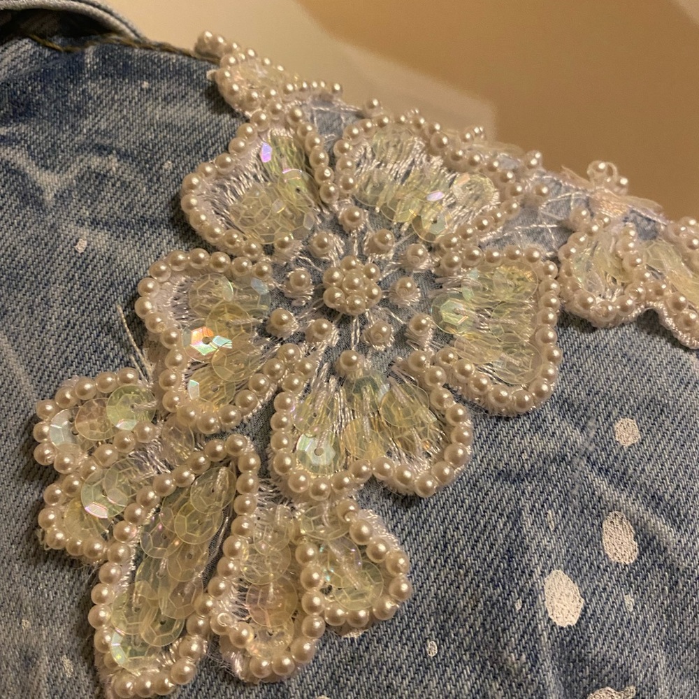 Custom Denim Jacket wedding/bride inspired Absolute amazing piece! - Picture 3 of 5